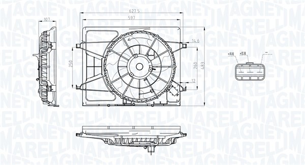 Ventola, Raffreddamento motore - 069422796010 MAGNETI MARELLI