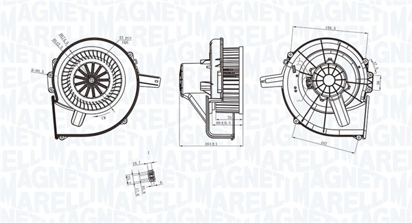 Ventilatore abitacolo - 069412211010 MAGNETI MARELLI