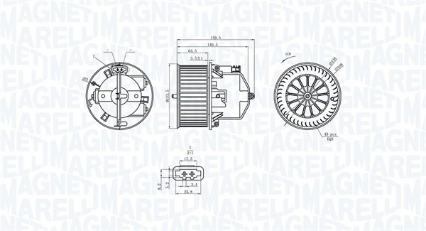 Interior Blower - 069412360010 MAGNETI MARELLI