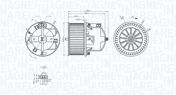 Ventilatore abitacolo - 069412371010 MAGNETI MARELLI