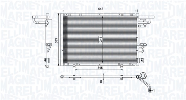 kondensatorius, oro kondicionierius - 350203100600 MAGNETI MARELLI