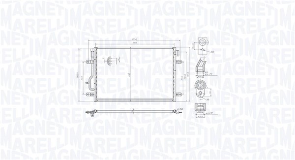 Condenser, air conditioning - 350203103300 MAGNETI MARELLI