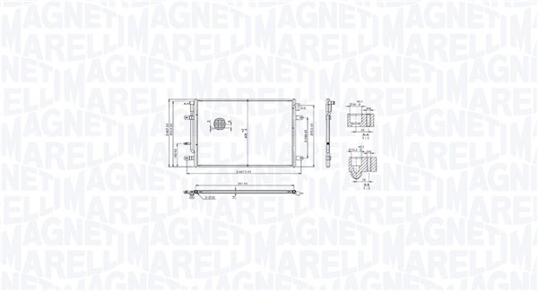 Condenser, air conditioning - 350203103400 MAGNETI MARELLI
