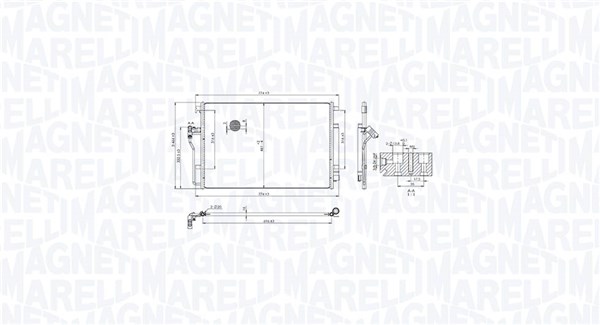 Condenser, air conditioning - 350203104300 MAGNETI MARELLI