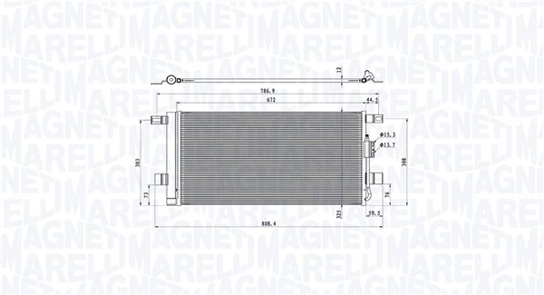 Condensatore, Climatizzatore - 350203104600 MAGNETI MARELLI