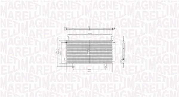 Condenser, air conditioning - 350203105100 MAGNETI MARELLI