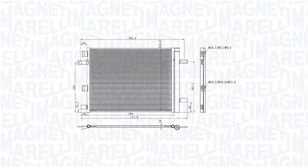 Condenser, air conditioning - 350203105300 MAGNETI MARELLI