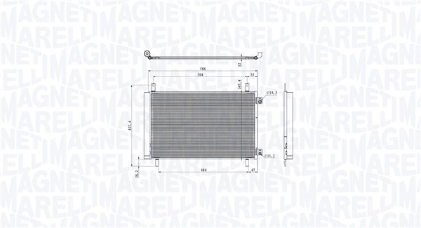 Condenser, air conditioning - 350203105500 MAGNETI MARELLI