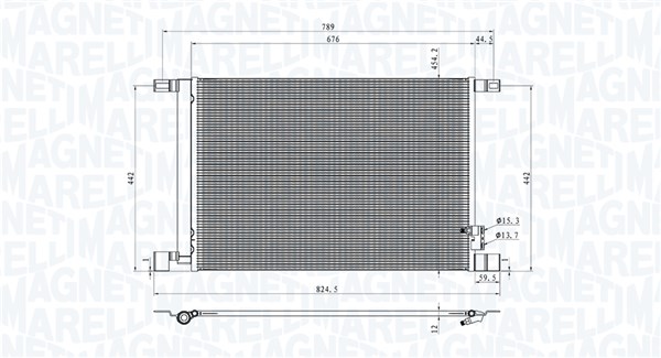 Condenser, air conditioning - 350203010600 MAGNETI MARELLI