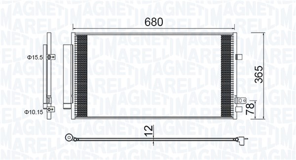 Condensatore, Climatizzatore - 350203173000 MAGNETI MARELLI