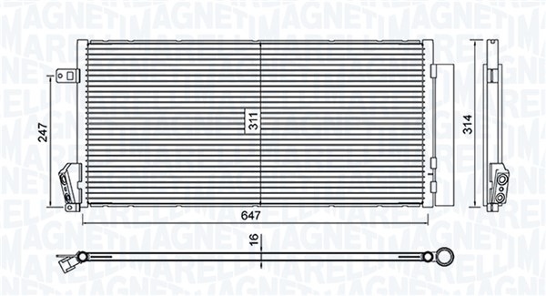 Condenser, air conditioning - 350203619000 MAGNETI MARELLI