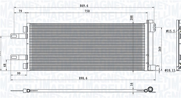 Condenser, air conditioning - 350203623000 MAGNETI MARELLI