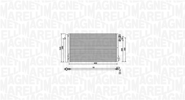Condenser, air conditioning - 350203752000 MAGNETI MARELLI