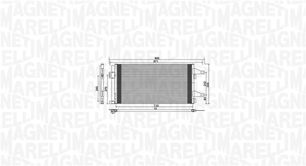 Condenser, air conditioning - 350203761000 MAGNETI MARELLI