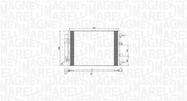 Condenser, air conditioning - 350203773000 MAGNETI MARELLI