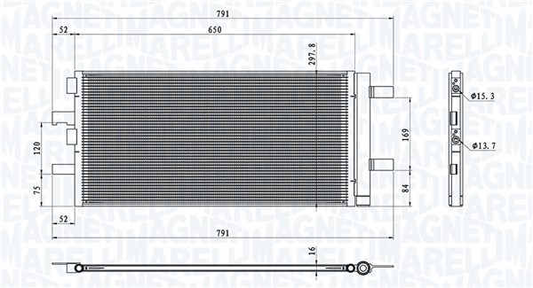 Condenser, air conditioning - 350203786000 MAGNETI MARELLI