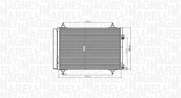 Condensatore, Climatizzatore - 350203820000 MAGNETI MARELLI