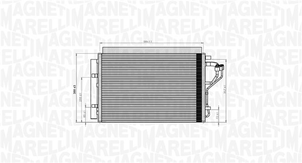 Condenser, air conditioning - 350203851000 MAGNETI MARELLI
