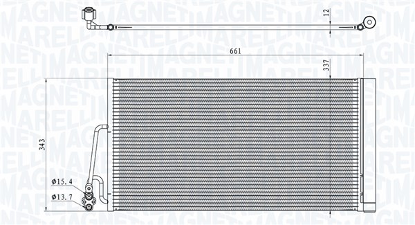 Condenser, air conditioning - 350203861000 MAGNETI MARELLI