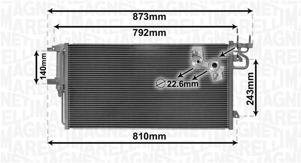 Condenser, air conditioning - 350203868000 MAGNETI MARELLI