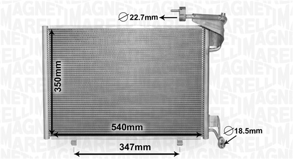 Condenser, air conditioning - 350203870000 MAGNETI MARELLI
