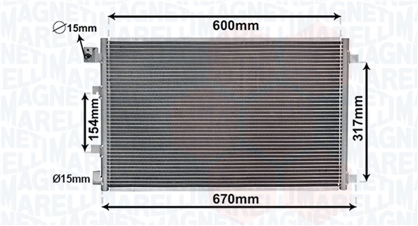 Condenser, air conditioning - 350203879000 MAGNETI MARELLI