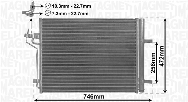 Condensatore, Climatizzatore - 350203880000 MAGNETI MARELLI