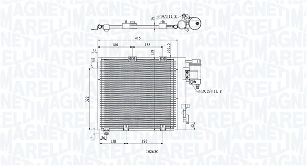 Condenser, air conditioning - 350203885000 MAGNETI MARELLI