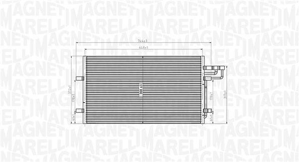 Condenser, air conditioning - 350203915000 MAGNETI MARELLI