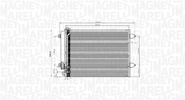 Condensatore, Climatizzatore - 350203919000 MAGNETI MARELLI