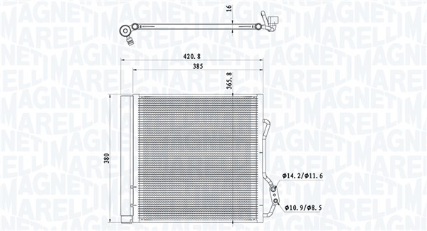 Condenser, air conditioning - 350203921000 MAGNETI MARELLI