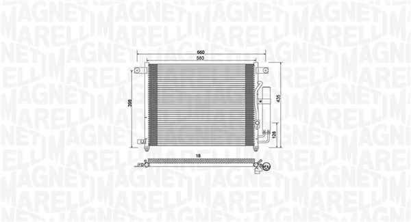 Condenser, air conditioning - 350203943000 MAGNETI MARELLI