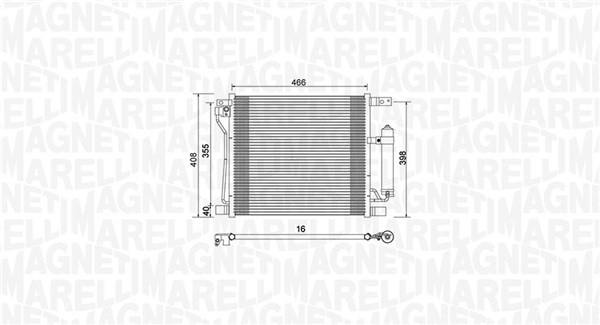 Condenser, air conditioning - 350203992000 MAGNETI MARELLI
