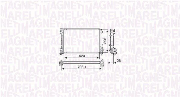 Radiator, engine cooling - 350213131700 MAGNETI MARELLI