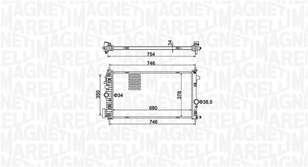 radiatorius, variklio aušinimas - 350213152300 MAGNETI MARELLI