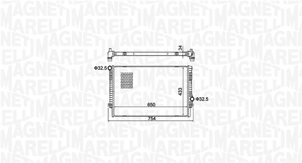 Radiator, engine cooling - 350213156200 MAGNETI MARELLI