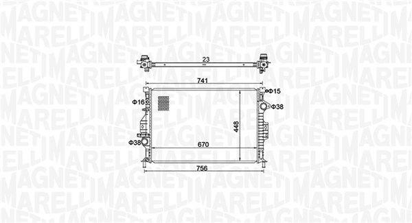 Radiator, engine cooling - 350213157700 MAGNETI MARELLI