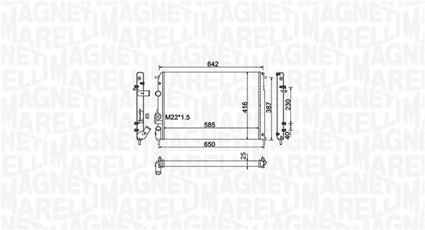 Radiator, engine cooling - 350213159100 MAGNETI MARELLI