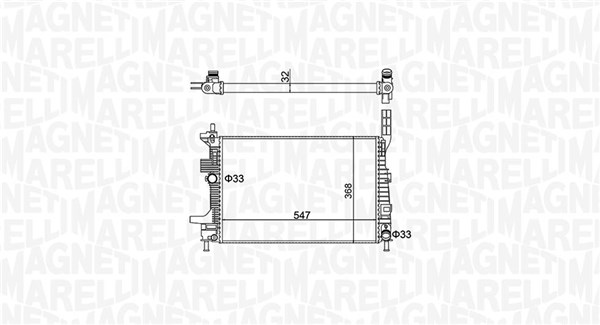 Radiator, engine cooling - 350213159700 MAGNETI MARELLI
