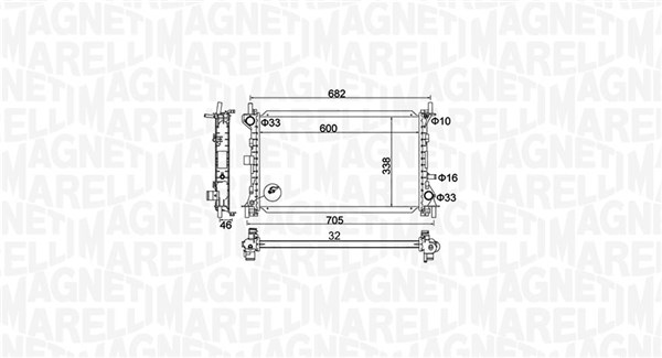 Radiatore, Raffreddamento motore - 350213159900 MAGNETI MARELLI
