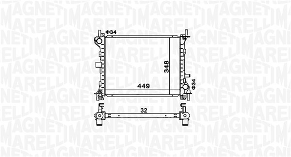Radiator, engine cooling - 350213160300 MAGNETI MARELLI