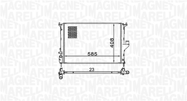 Radiator, engine cooling - 350213160900 MAGNETI MARELLI