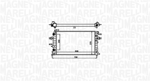 Radiator, engine cooling - 350213161700 MAGNETI MARELLI