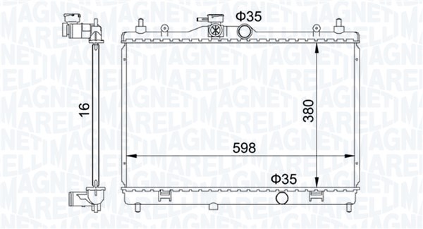 Radiator, engine cooling - 350213168300 MAGNETI MARELLI