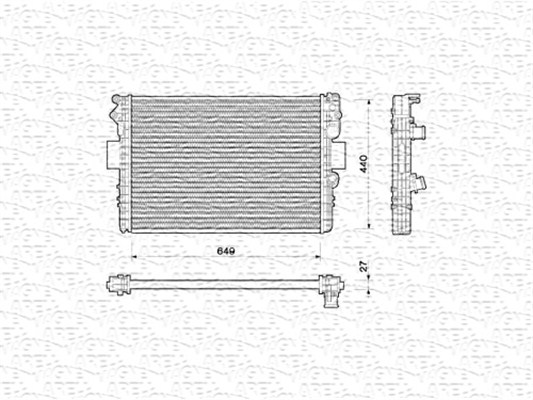 Radiator, engine cooling - 350213169000 MAGNETI MARELLI