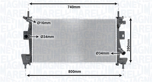 Radiatore, Raffreddamento motore - 350213170200 MAGNETI MARELLI