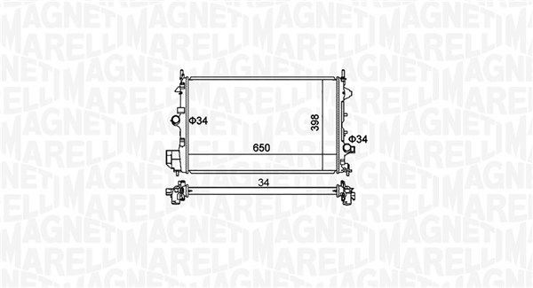 Radiator, engine cooling - 350213173700 MAGNETI MARELLI