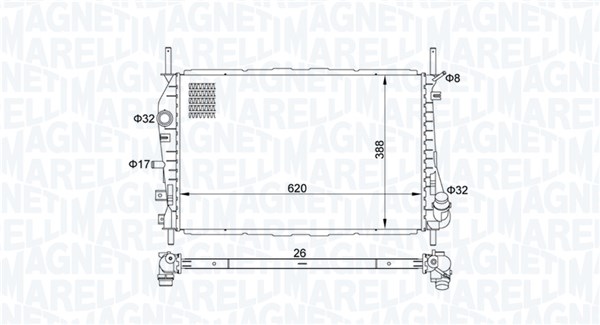 Kühler, Motorkühlung - 350213177600 MAGNETI MARELLI
