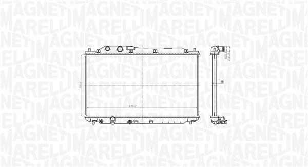 Radiator, engine cooling - 350213178700 MAGNETI MARELLI