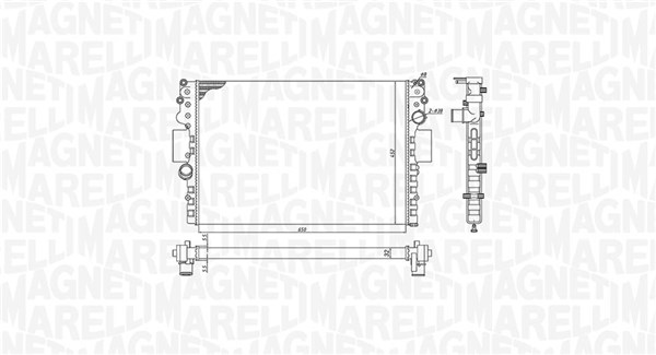 Radiator, engine cooling - 350213183800 MAGNETI MARELLI